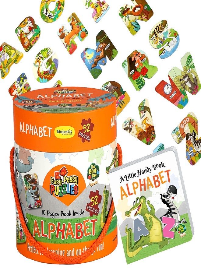 The Book Tree Alphabet Puzzle Box for Kids I Educational Toy for Kids Age 2+ I 52 Jigsaw Puzzle Pieces and 1 Story Book for Early Learning I A for Children by Majestic Book Club - Image 1